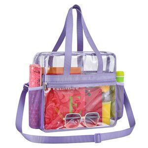 NEW Clear Tote with Reinforced Strap Bag 12x6x12